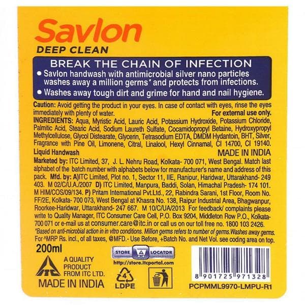 Savlon Hand Wash Deep Clean 200+175 ml
